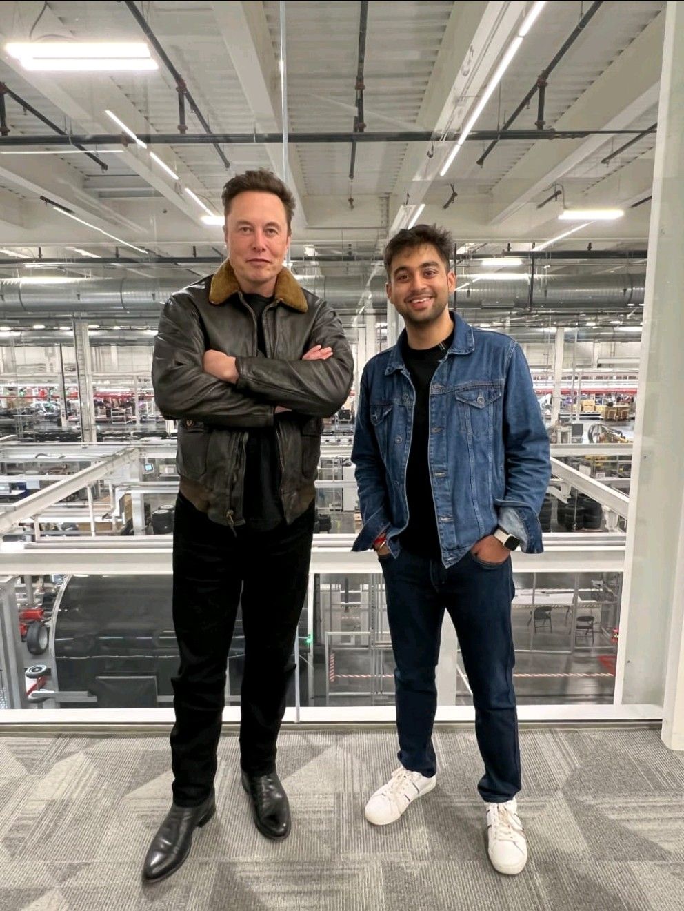 Elon Musk at the Gigafactory